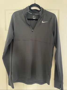 Nike Gray Dri-FIT Quarter-Zip Performance Pullover
